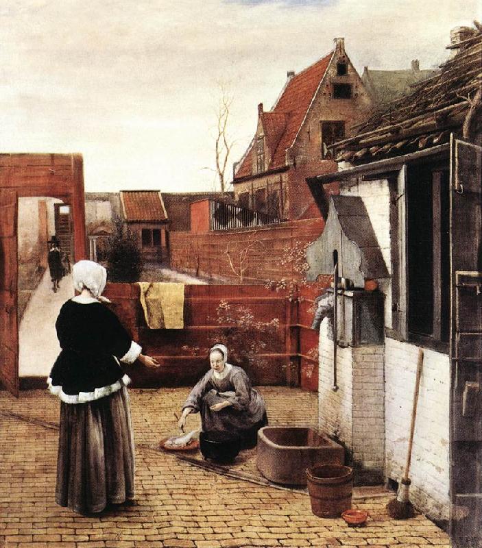 HOOCH, Pieter de Woman and Maid in a Courtyard st oil painting image